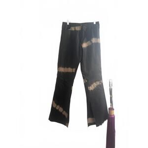 Vintage 90s Tie Dye Low Waist Leather Pants